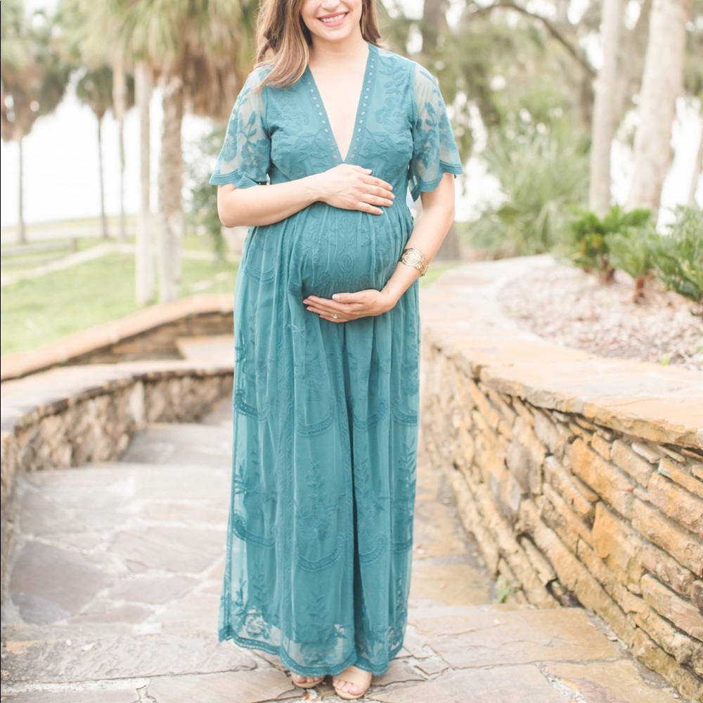 Maternity dress-teal